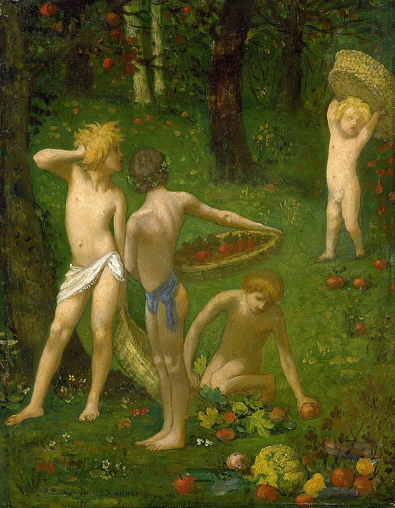 Pierre Puvis de Chavannes - Bambini che raccolgono fiori e frutta, Detroit Institute of Arts